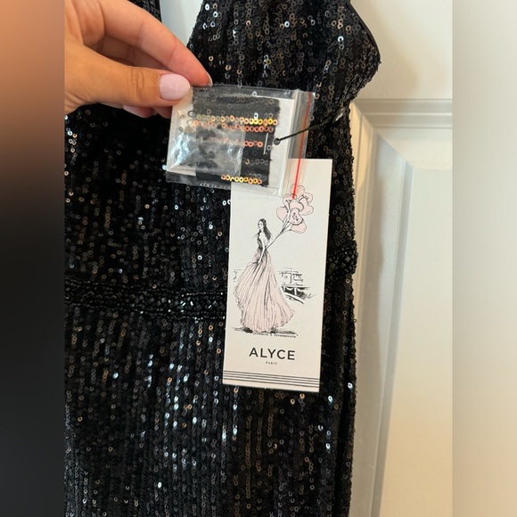 Alyce Paris Black and Gold Sequin Jumpsuit - Picture 9 of 9